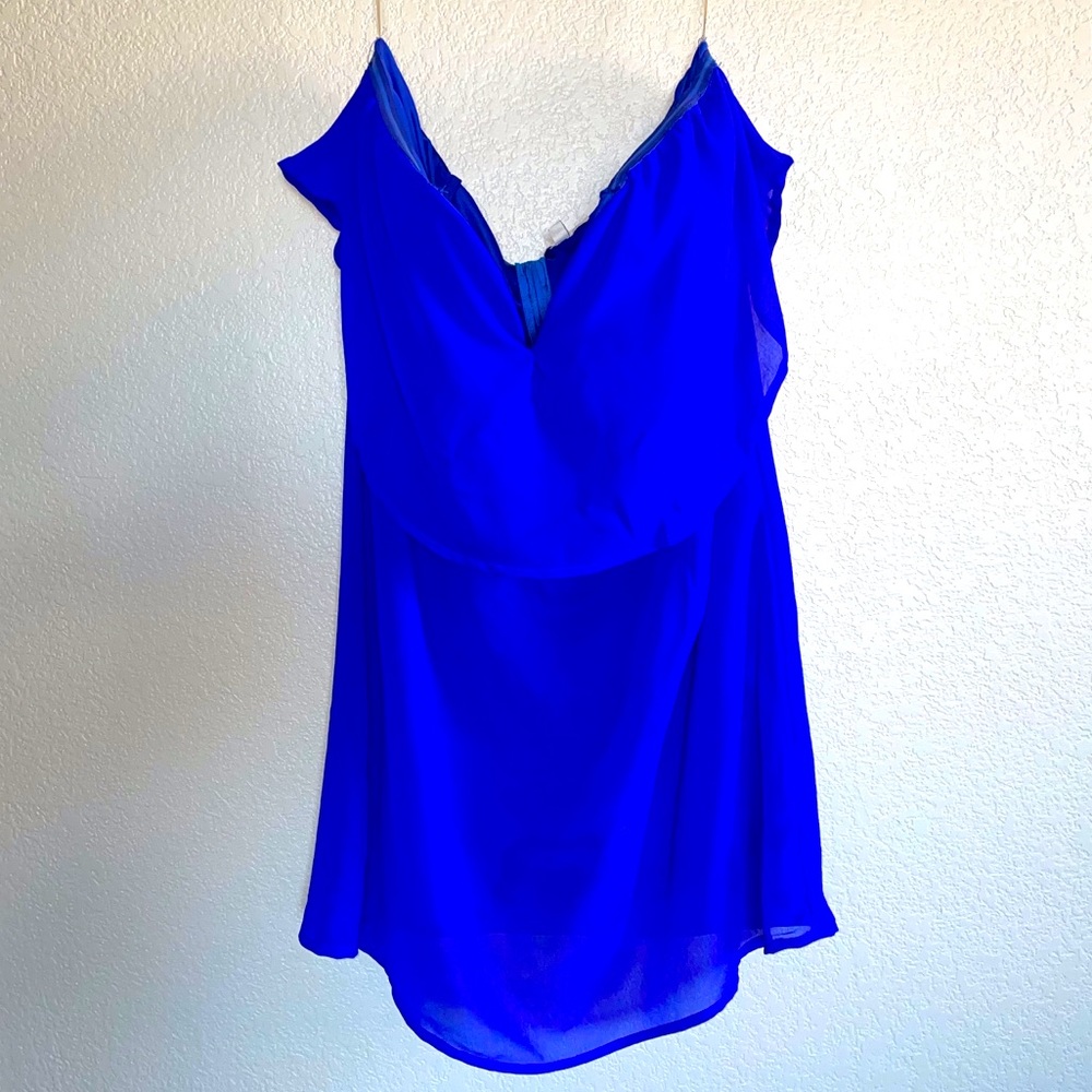 L Charlotte Russe Bright Blue Strapless Mini Dress